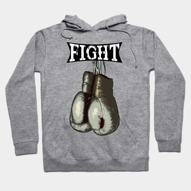 Vintage Boxing Gloves - Fight Hoodie by media319